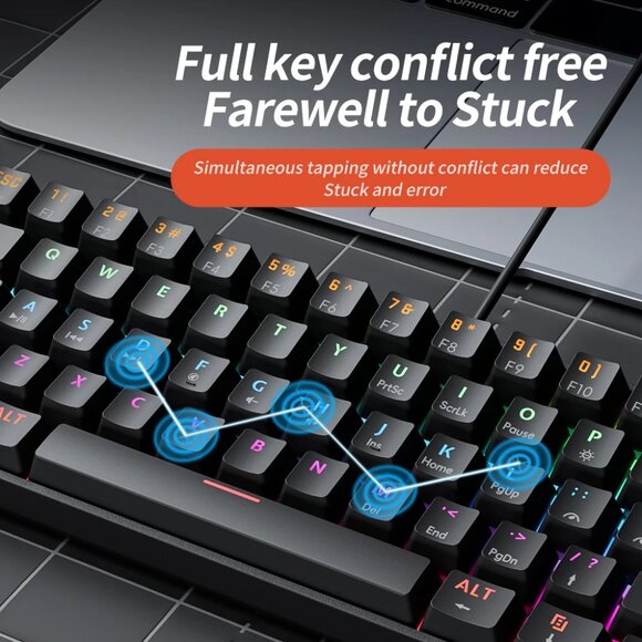 Compact 61-Key RGB USB Mechanical Keyboard with Red Switches - Picture 5 of 5